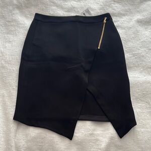 INTERMIX Black Asymmetrical Pencil Skirt